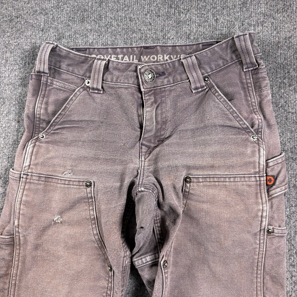 Dovetail Workwear Britt Utility Pants Womens 2x30 Plum Double Knee Distressed - Picture 3 of 16